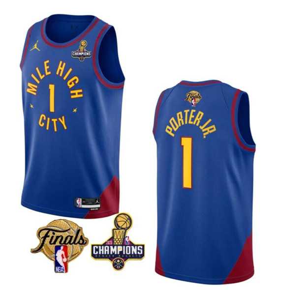 Men's Denver Nuggets #1 Michael Porter Jr. Blue 2023 Nuggets Champions Patch And Finals Patch Statemenr Edition Stitched Basketball Jersey,We sell and wholesale Men's Denver Nuggets #1 Michael Porter Jr. Blue 2023 Nuggets Champions Patch And Finals Patch Statemenr Edition Stitched Basketball Jersey on line form chian!